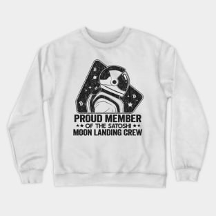 Member Satoshi Moon Landing Crew Funny Bitcoin BTC Crewneck Sweatshirt